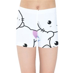 Kitty Cuddling Cat Kitten Feline Kids Sports Shorts