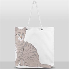 Kitten Cat Drawing Line Art Line Full Print Rope Handle Tote (large) by Sapixe