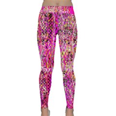 Hot Pink Mess Snakeskin Inspired  Classic Yoga Leggings by flipstylezfashionsLLC