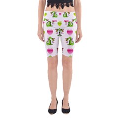 Dragons And Hearts Yoga Cropped Leggings