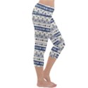 Native American Ornaments Watercolor Pattern Blue Capri Yoga Leggings View3