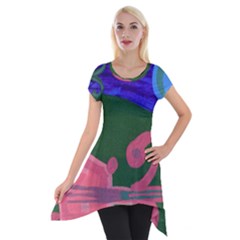 Pink Guitar Short Sleeve Side Drop Tunic by snowwhitegirl