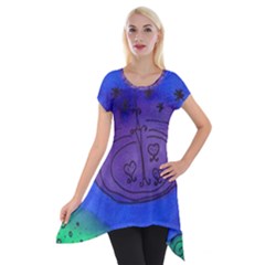 Starry Egg Short Sleeve Side Drop Tunic by snowwhitegirl