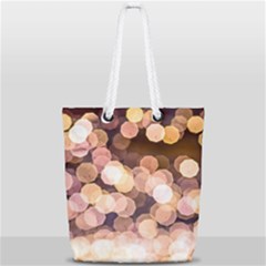 Warm Color Brown Light Pattern Full Print Rope Handle Tote (small) by FunnyCow