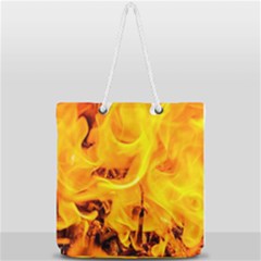 Fire And Flames Full Print Rope Handle Tote (large) by FunnyCow