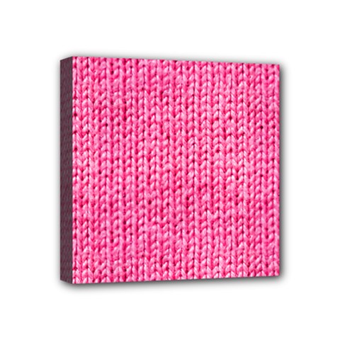 Knitted Wool Bright Pink Mini Canvas 4  X 4  by snowwhitegirl