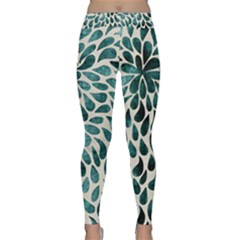 Teal Abstract Swirl Drops Classic Yoga Leggings by snowwhitegirl
