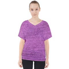 Purple Denim V-neck Dolman Drape Top