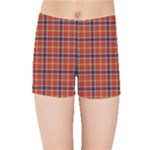 Red Yellow Plaid Kids Sports Shorts