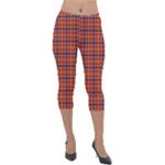 Red Yellow Plaid Lightweight Velour Capri Leggings 
