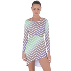 Ombre Zigzag 03 Asymmetric Cut-out Shift Dress by snowwhitegirl