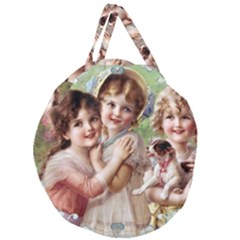 Vintage 1501556 1920 Giant Round Zipper Tote