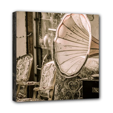Flea Market Redord Player Mini Canvas 8  X 8  (stretched)