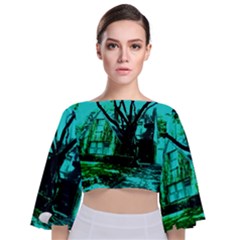 Hot Day In Dallas 50 Tie Back Butterfly Sleeve Chiffon Top by bestdesignintheworld