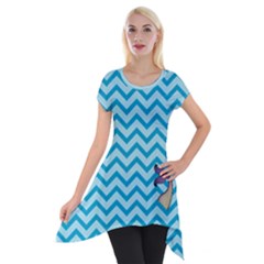 Chevron Mermaid Pattern Short Sleeve Side Drop Tunic by emilyzragz
