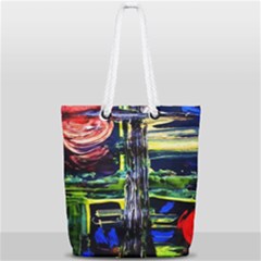 Between Two Moons 1 Full Print Rope Handle Tote (small)