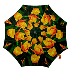 Yellow Orange Tulip Flowers Hook Handle Umbrellas (large) by FunnyCow