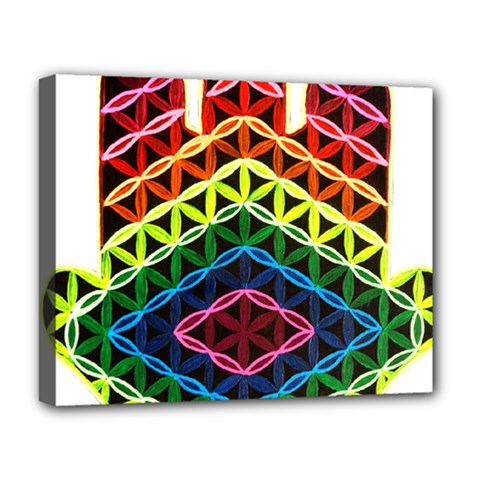 Hamsa Deluxe Canvas 20  X 16  (stretched) by CruxMagic