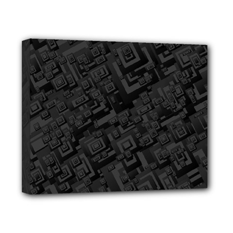 Black Rectangle Wallpaper Grey Canvas 10  X 8  (stretched) by Nexatart