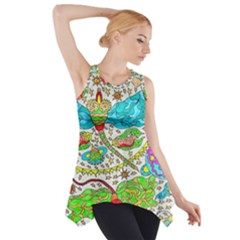Cosmic Dragonflies Side Drop Tank Tunic
