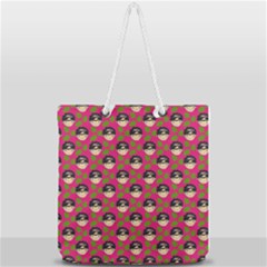 Frida Pink Full Print Rope Handle Tote (large) by snowwhitegirl
