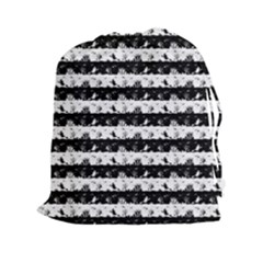 Black And White Halloween Nightmare Stripes Drawstring Pouch (xxl) by PodArtist