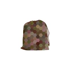 Brown Background Layout Polygon Drawstring Pouch (xs) by Sapixe