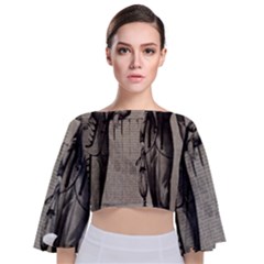 Vintage 1060195 1920 Tie Back Butterfly Sleeve Chiffon Top