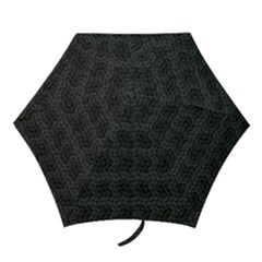 Wavy Grid Dark Pattern Mini Folding Umbrellas by dflcprints