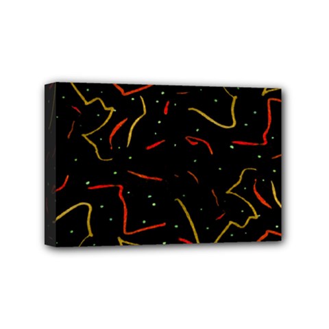 Lines Abstract Print Mini Canvas 6  X 4  (stretched) by dflcprints