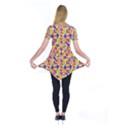 Multicolored Linear Pattern Design Short Sleeve Tunic  View2