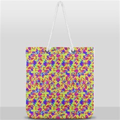Multicolored Linear Pattern Design Full Print Rope Handle Tote (large) by dflcprints