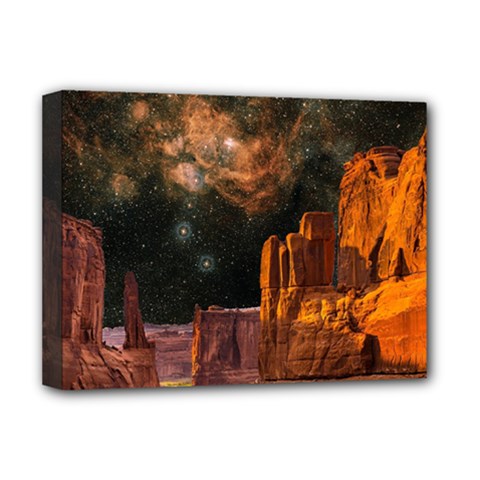 Geology Sand Stone Canyon Deluxe Canvas 16  X 12  (stretched)  by Simbadda