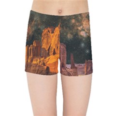 Geology Sand Stone Canyon Kids Sports Shorts by Simbadda