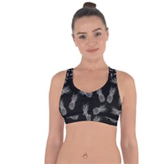 Pineapple Pattern Cross String Back Sports Bra by Valentinaart