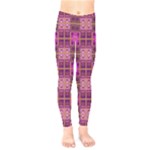 Mod Pink Purple Yellow Square Pattern Kids  Legging