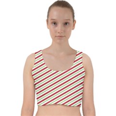 Stripes Striped Design Pattern Velvet Racer Back Crop Top by Celenk