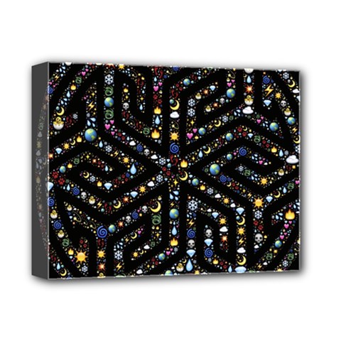 Symbol Wheel Mandala Design Deluxe Canvas 14  X 11  (stretched)