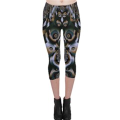 Art Fractal Artwork Design Capri Leggings  by Simbadda