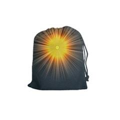 Background Mandala Sun Rays Drawstring Pouch (medium) by Simbadda
