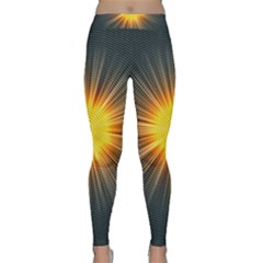 Background Mandala Sun Rays Classic Yoga Leggings by Simbadda