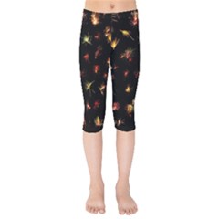 Fireworks Christmas Night Dark Kids  Capri Leggings  by Simbadda