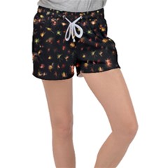 Fireworks Christmas Night Dark Women s Velour Lounge Shorts by Simbadda