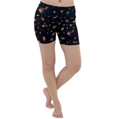 Fireworks Christmas Night Dark Lightweight Velour Yoga Shorts by Simbadda