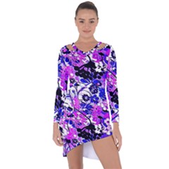 Floral Abstract Asymmetric Cut-out Shift Dress by dressshop