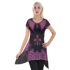Glitch Glitch Art Grunge Distortion Short Sleeve Side Drop Tunic by Nexatart