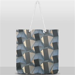 3d Pattern Texture Form Background Full Print Rope Handle Tote (large)