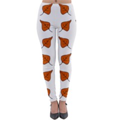Pattern Fallen Leaves Autumn Lightweight Velour Leggings by Nexatart