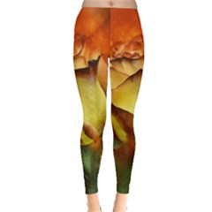 Rose Flower Petal Floral Love Leggings  by Sapixe