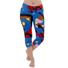Creativeness Art Illustration Lightweight Velour Capri Yoga Leggings by Sapixe
